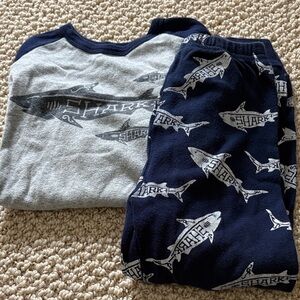 Shark Print Pajama Set in Gray and Navy